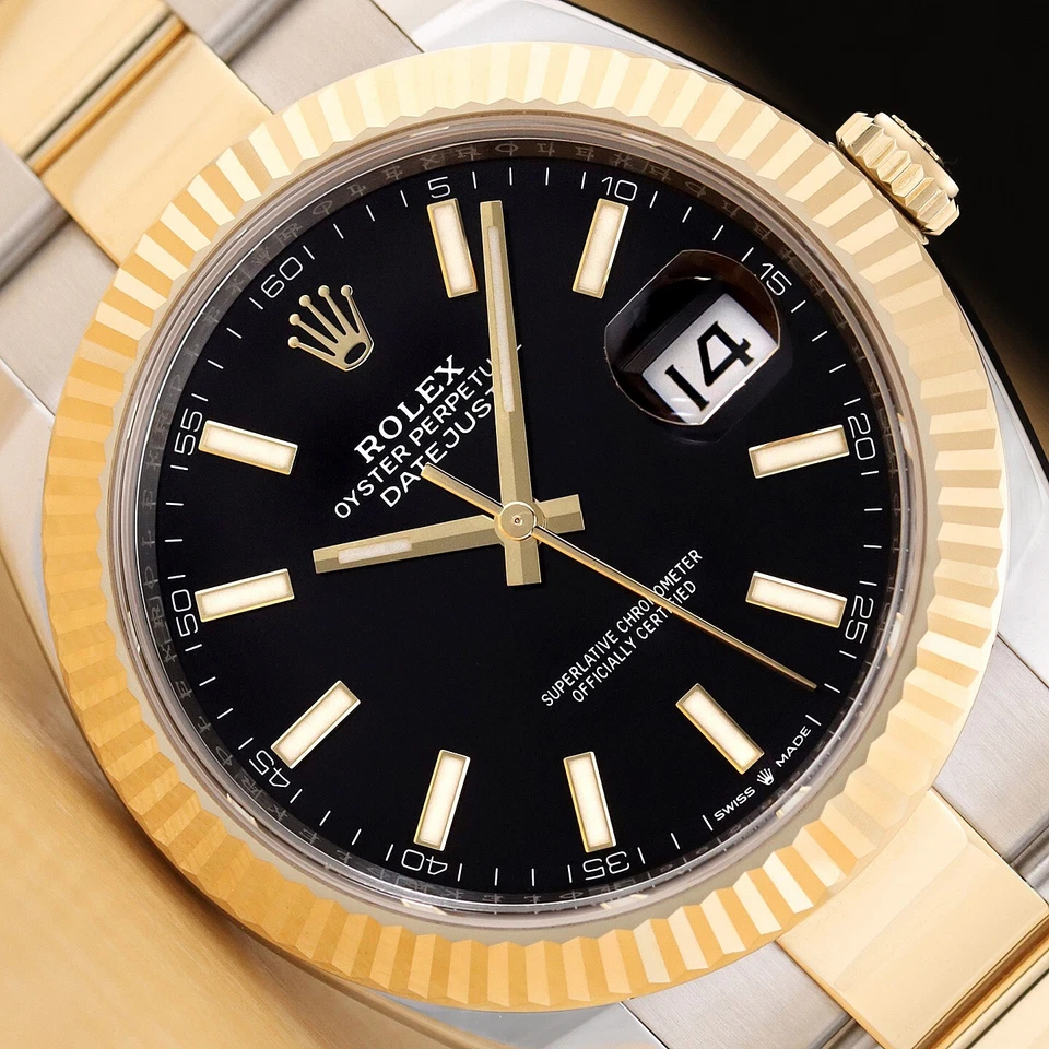 2023 NEW CARD ROLEX DATEJUST 41MM 126333 BLACK DIAL 18K GOLD STEEL OYSTER WATCH