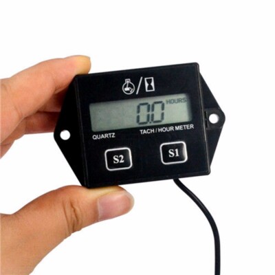 Digital Engine Tach Tachometer Hour Meter Inductive for Motorcycle Motor Auto KG