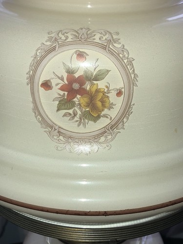 Vintage Gone With The Wind Style Lamp Brown Floral Ruffled Shade 2 Way Light 18” - Picture 4 of 12