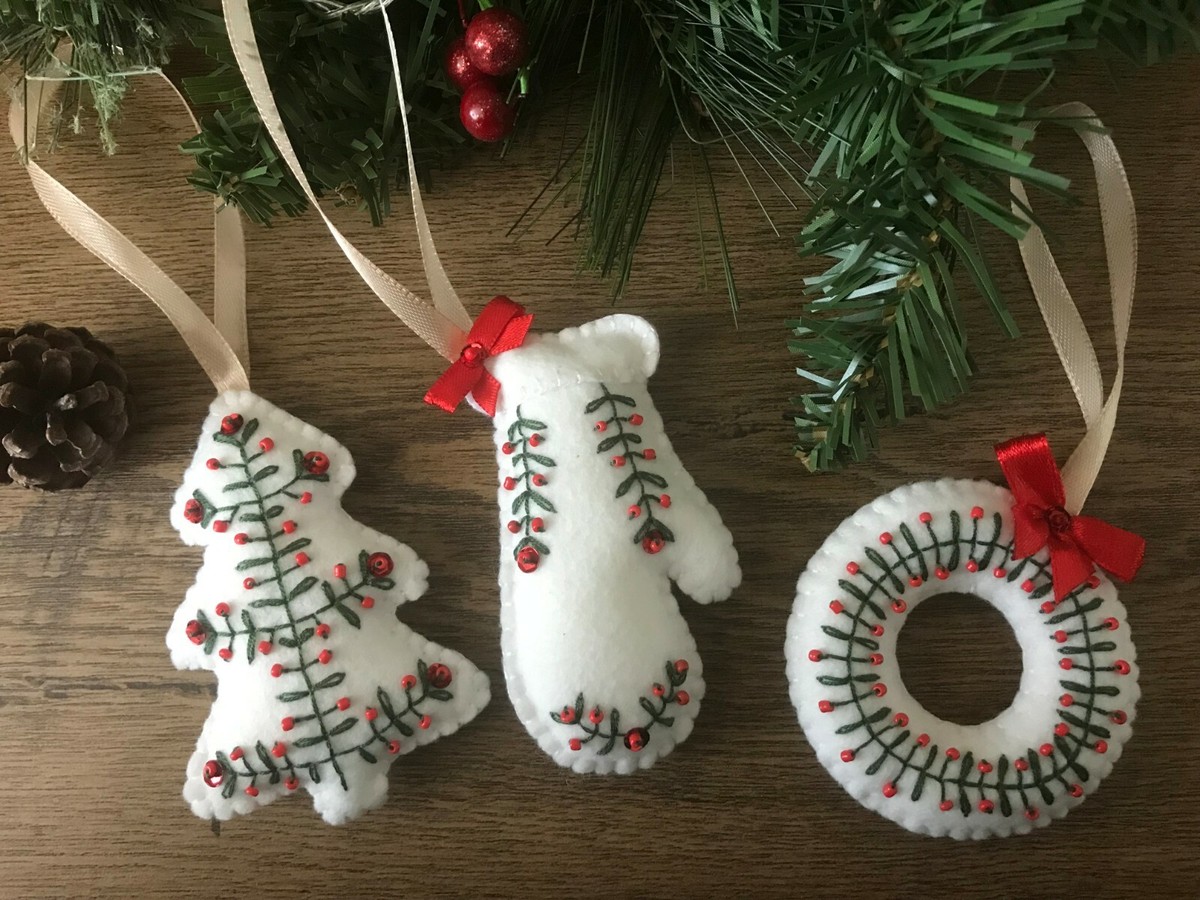 Handmade felt Christmas Decorations Hanging Christmas tree ornaments