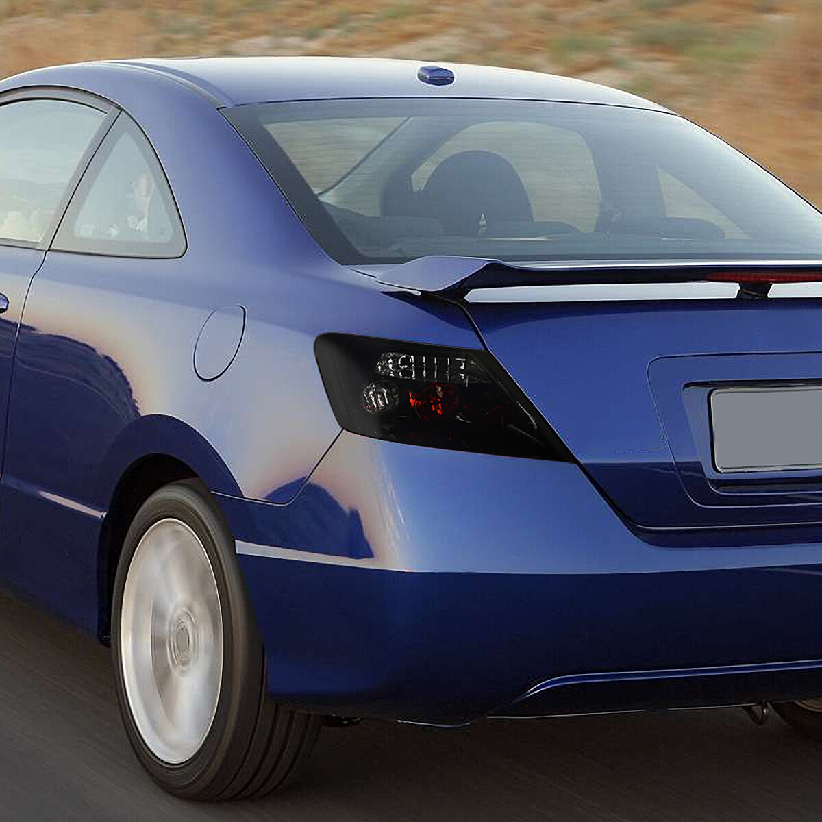 Black/Smoke Fits 2006-2011 Honda Civic 2Dr Coupe Tail Lights Brake Lamps Pair