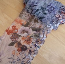 5 Yards 9.5" Wide Print Flower Tulle Mesh Lace/Embroidered Colorful Flower xh001