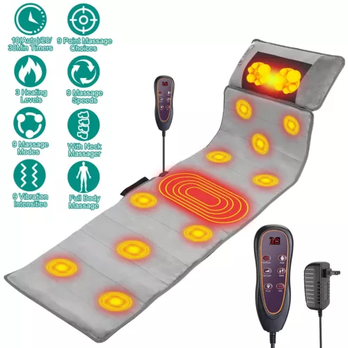Full Body Massage Mat with Heat 10 Neck Shiatsu Kneading Massage Heads - Picture 3 of 17