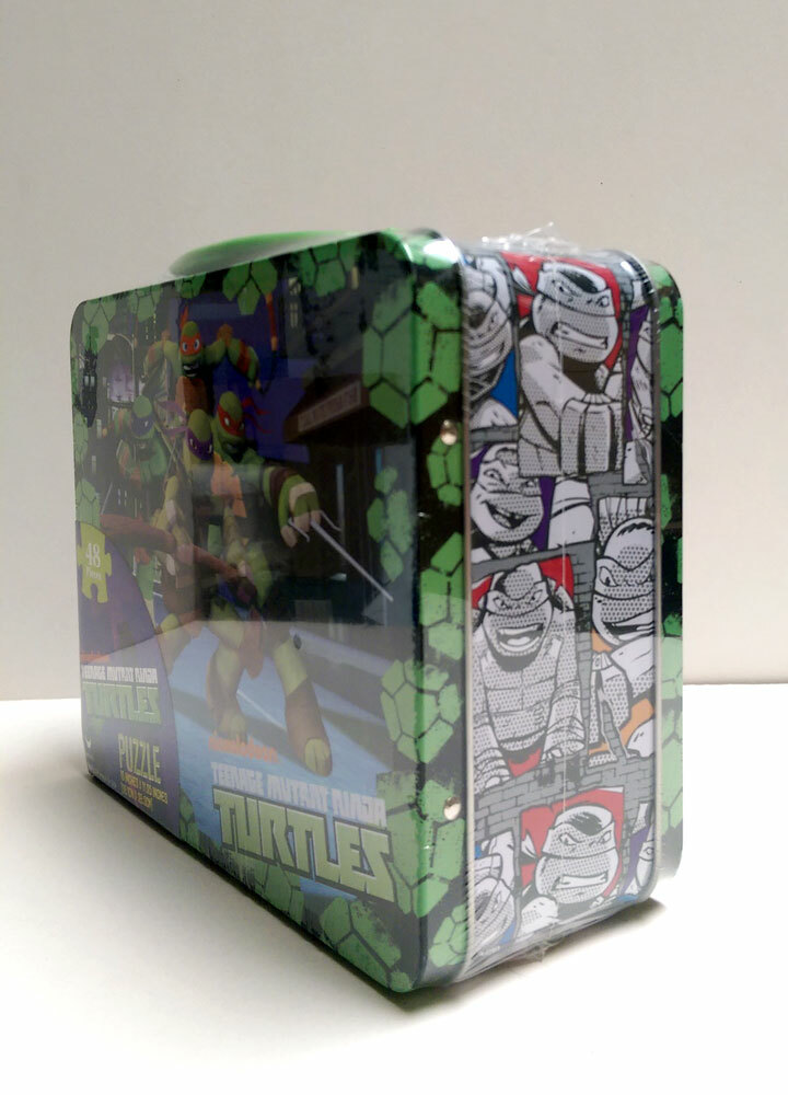 Ninja Turtles TIN LUNCH BOX + 48 PC PUZZLE KIDS BOY CARRY ALL TOY