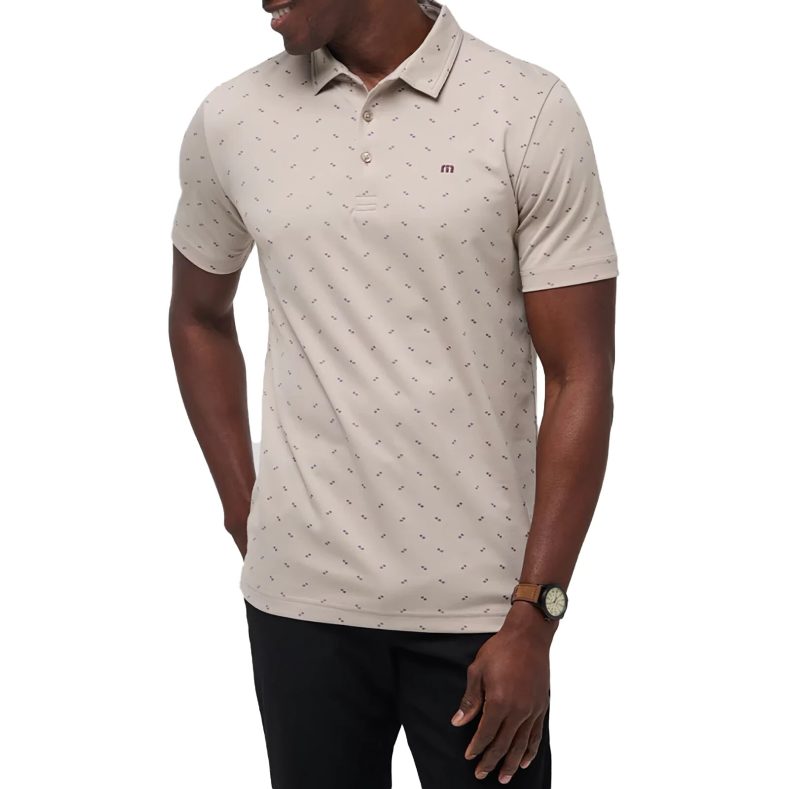 Мужское гольф-поло TravisMathew Mens Canyon Hike (Оксфордский загар)