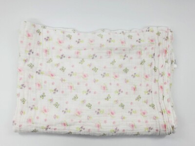 Kyle & Deena Girl Muslin Baby Swaddle Blanket Butterfly Flowers Birds  B18