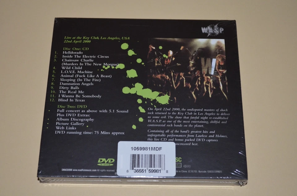 W.A.S.P. – The Sting - Live At The Key Club L.A. / Madfish / Digipak New Sealed - Bild 2 von 2