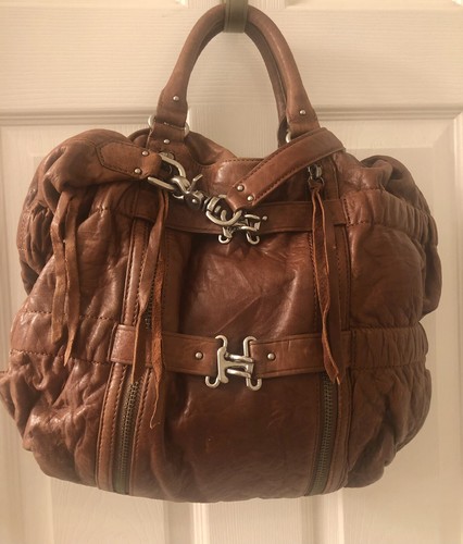 Botkier Buttery Brown Leather Large Ruched Shoulder Tote Bag Xbody or Satchel - Picture 8 of 14