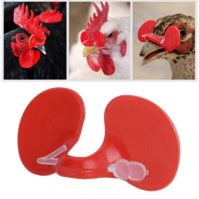 GOLU 100-Pack Chicken Eye Glasses – Reusable Pinless Blinders For Chickens, Pheasants & Poultry, Red