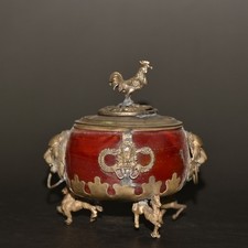 Ornaments of The Glazed Zodiac Leg Tiger Head Coiled Dragon Incense Burner