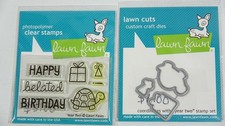Lawn Fawn Happy Belated Birthday Stamp with Die Set LF510 Year Two