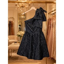 Sugarlips Laurel Black Baroque One Shoulder Bow Dress NWT Size Small Cocktail