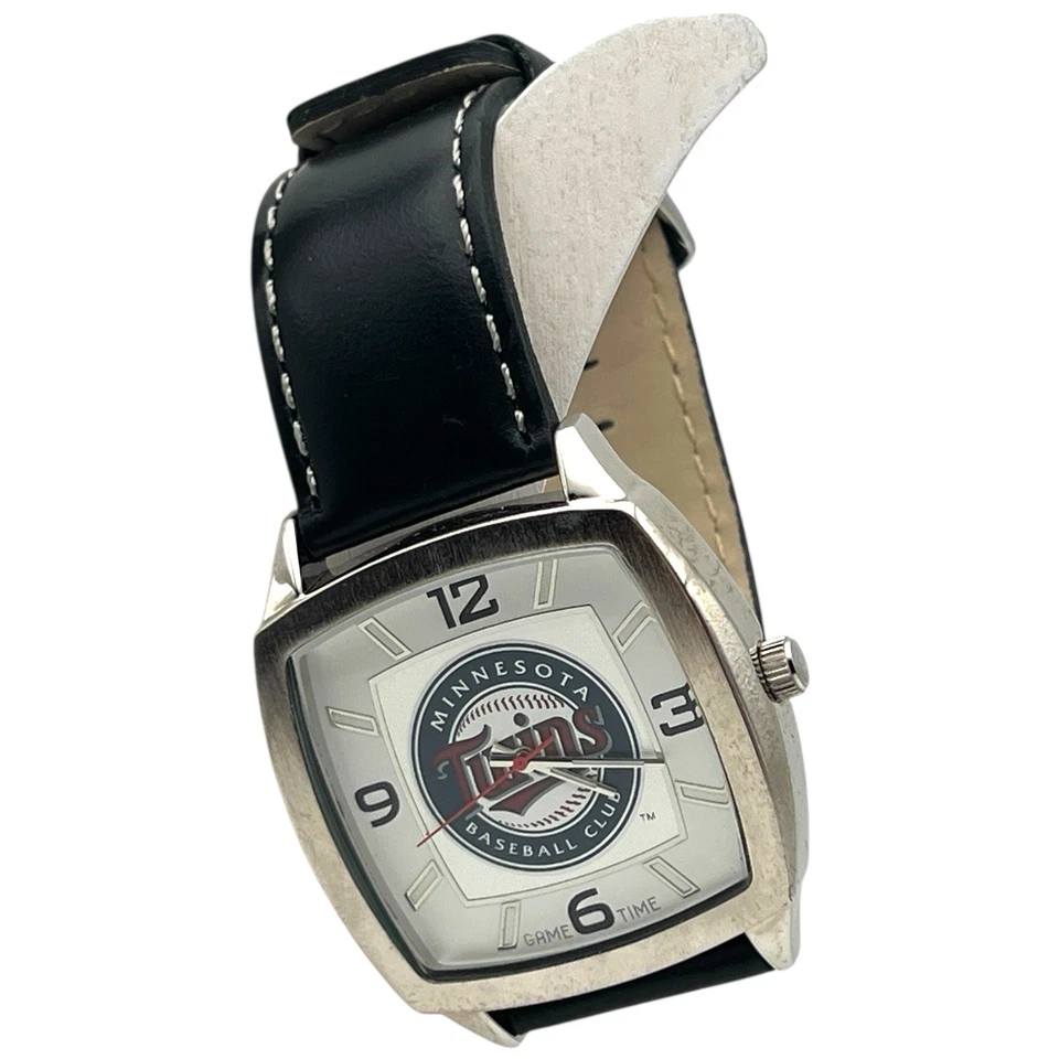 NIB NEW Men’s Minnesota Twins Watch Gametime Retro Series Leather Band MLBP 2010 - Image 3 of 4