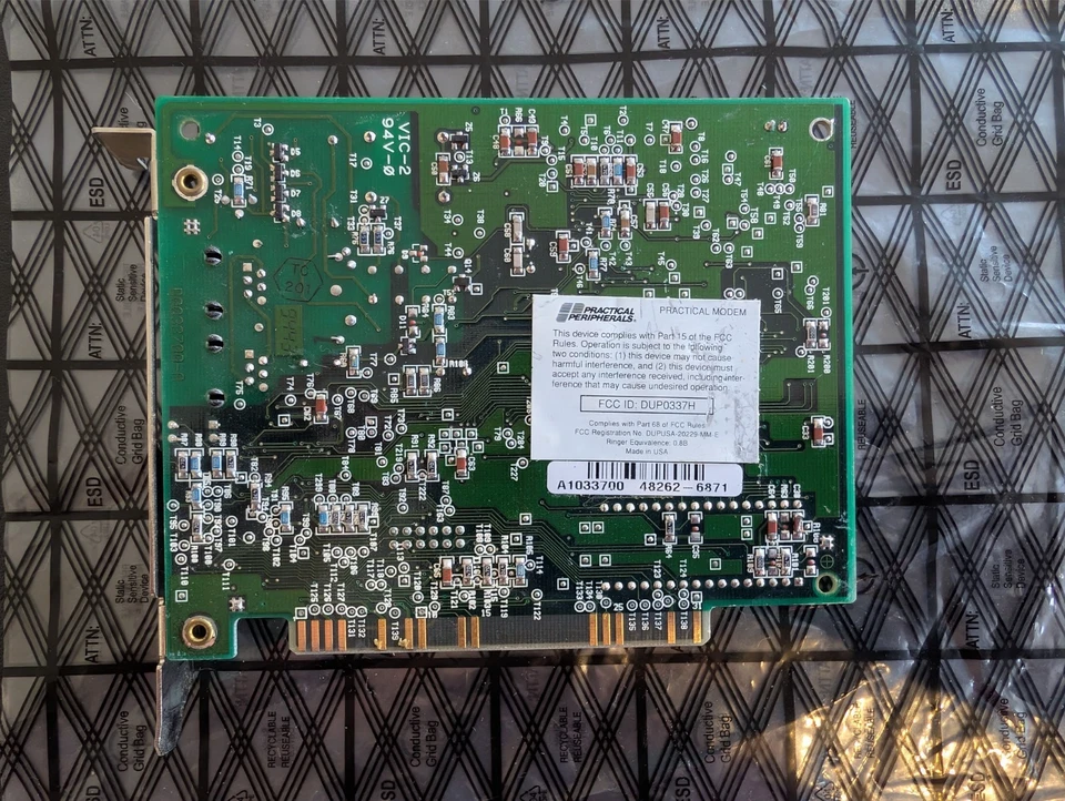 Vintage Practical Peripherals 14.4k ISA Internal Fax Modem PM14400FXMT - Retro P - Image 2 of 3