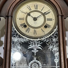 Antique Ansonia Teardrop Pendulum Wall Clock 26inch Large