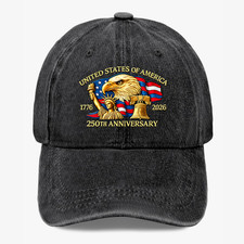 USA 250th Anniversary Hat 1776  2026 Patriotic Eagle America Flag Cap