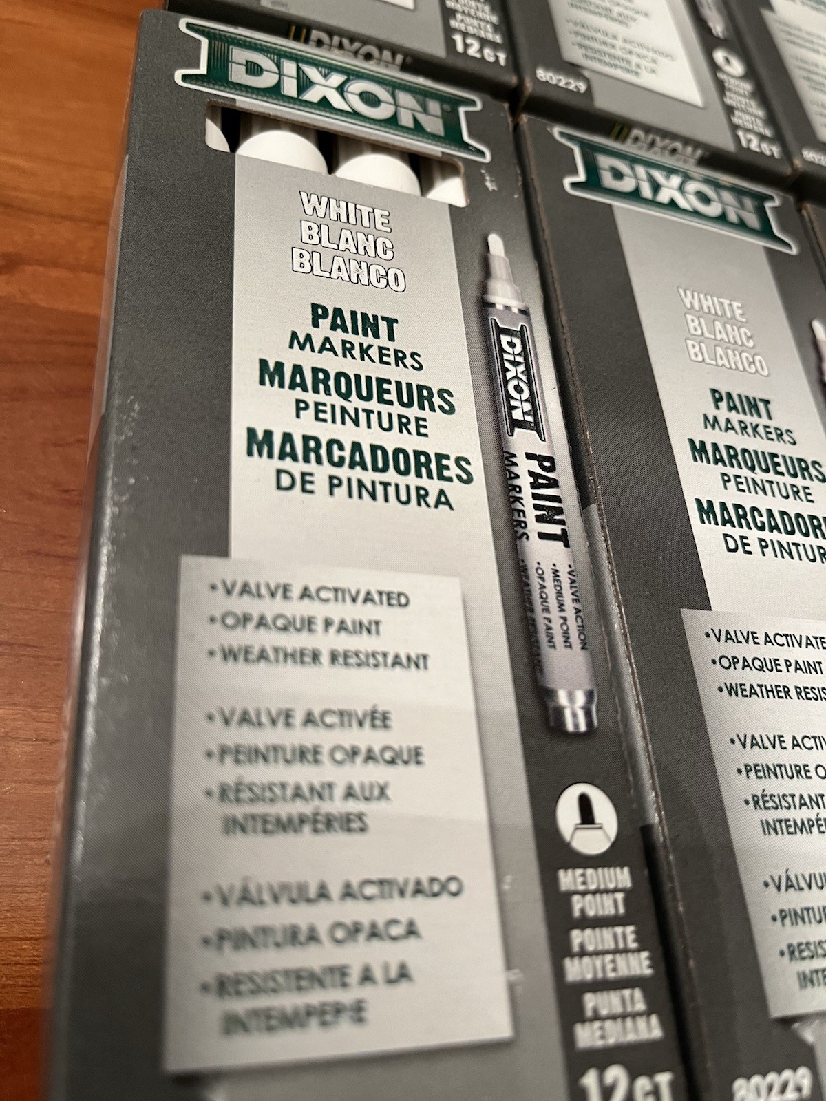 Dixon Paint Markers, Medium Tip, Box of 12, White (80229)