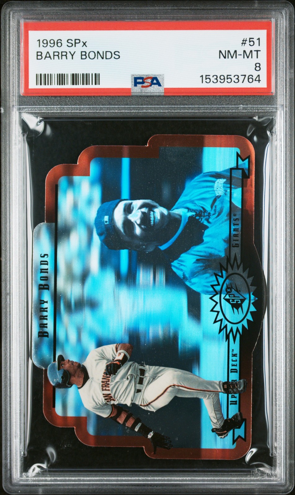 1996 SPX #51 BARRY BONDS PSA 8 view 1