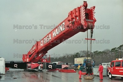 LKW Foto Kranwagen Deutschland rot RIGA MAINZ CR #n1wd