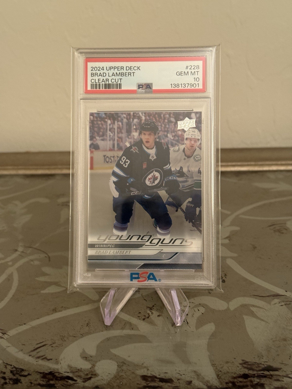 2024 Upper Deck #228 Brad Lambert Clear Cut Young Guns PSA 10