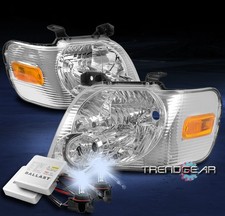 FOR 06-10 FORD EXPLORER/07+ SPORT TRAC REPLACEMENT CHROME HEADLIGHT LAMP +8K HID