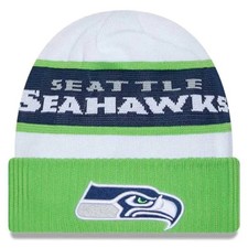 Seattle Seahawks New Era White Official On-Field Sideline Tech Cuffed Knit Hat