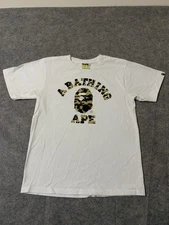 A Bathing Ape Bape 1st Camo College Tee Size Small White