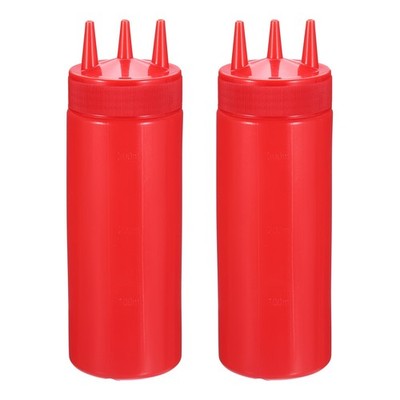 2 Stück 10,6 oz Nachfüllflasche mit 3 Löchern für Squirt