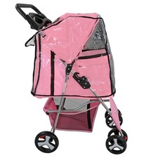 Image of Pet Stroller Dog Cat Puppy Pram Pushchair Travel Cart Jogging Buggy Carrier 