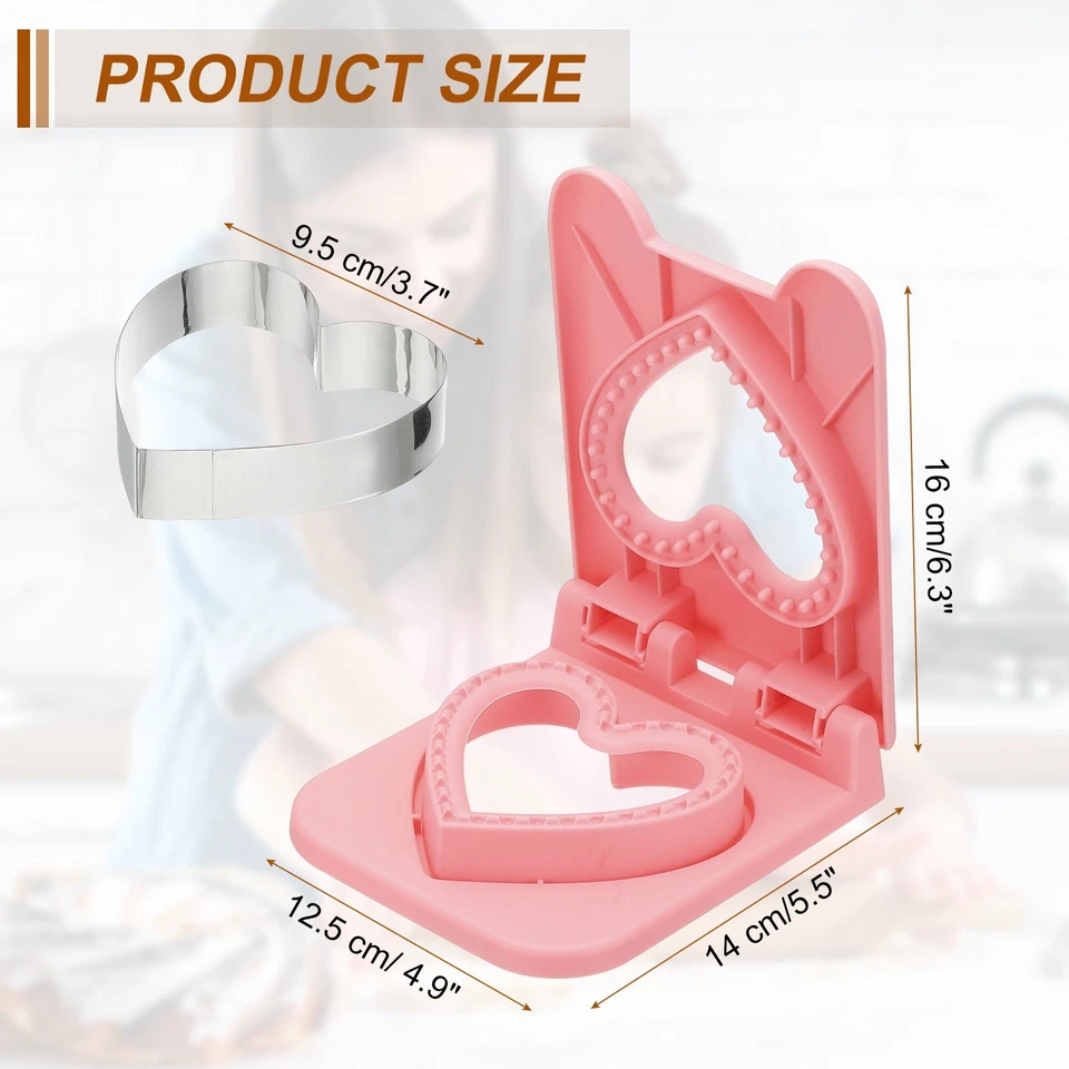 Sandwichmaker Sandwichausstecher, Herz Ausstechformen Rosa - Bild 2 von 4
