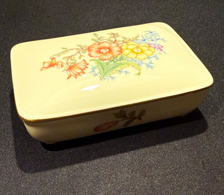Rosenthal Aufbewahrungsgefäß Porzellan rechteckig geblümt #1627/3 Top Zustand