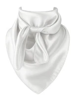 White Wild Rag Large Scarf 35x35 Inches Silk Feel Polyester Western Accessory Co