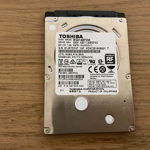 Toshiba MQ01ABD050 500GB SATA 3Gb/S 5400RPM 2,5 Zoll 9,5mmm Interne Festplatte