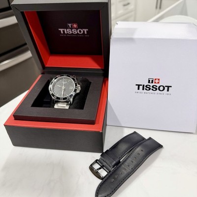 TISSOT V8 SwissMatic Black Textured Dial Date T106.407.A Sapphire Swiss Made
