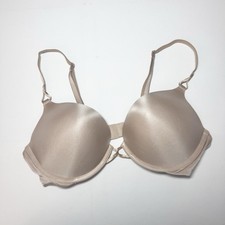Victoria's Secret Bombshell Plunge Bra 36B Add 2 Cup Size Beige Push Up Padded