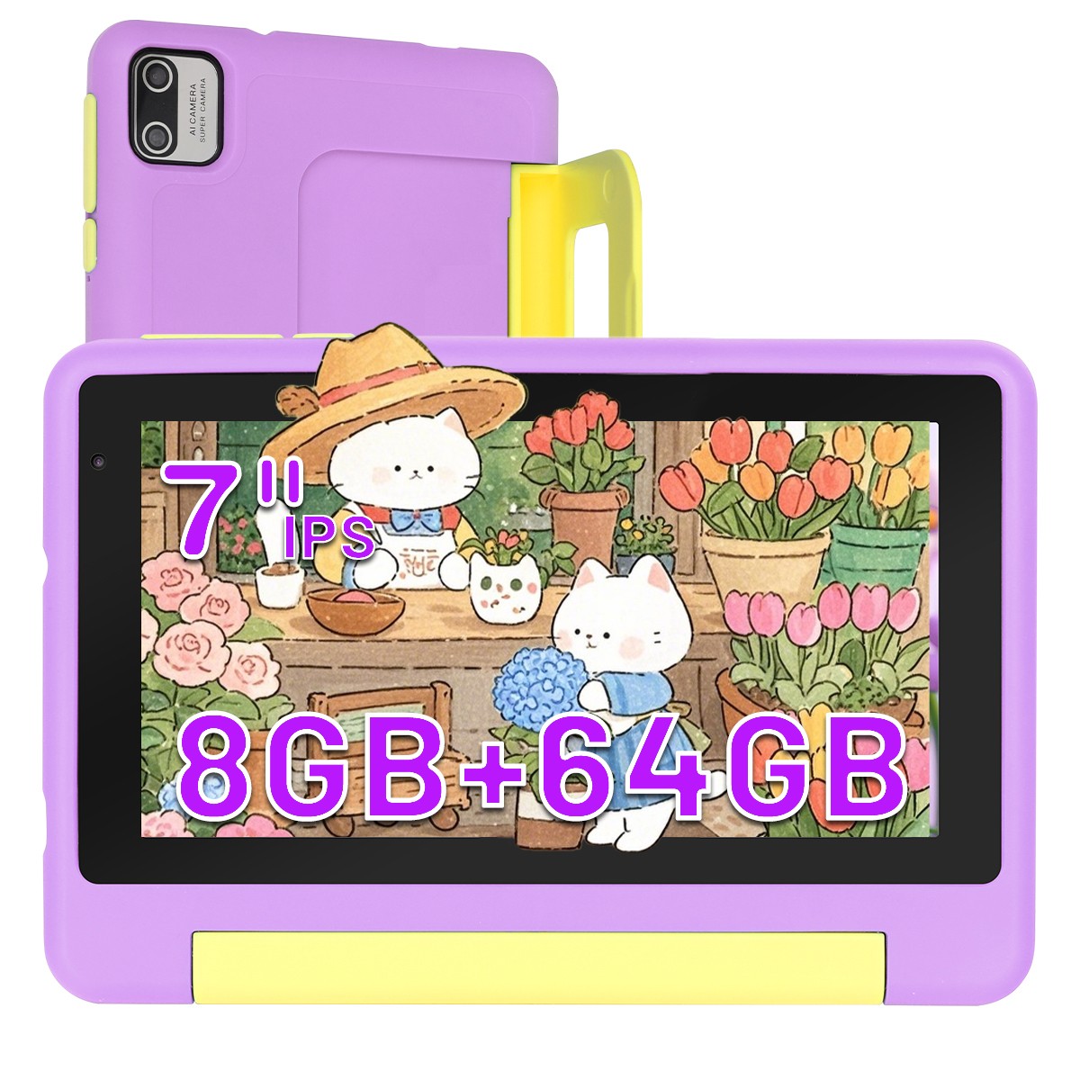 Kids Tablet 7 inch Android 13 Tablets 32GB 64GB Octa-core Shockproof Blue ＆ Pink