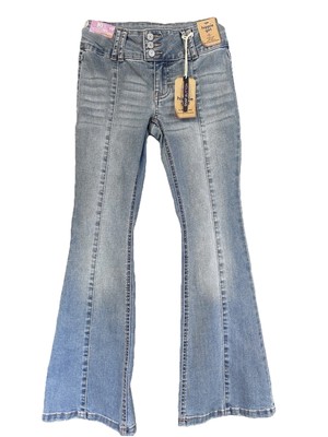 Hippie Girl Mid Rise Super Flare Stretch Adjustable Waistband Girls Size 8 NWT