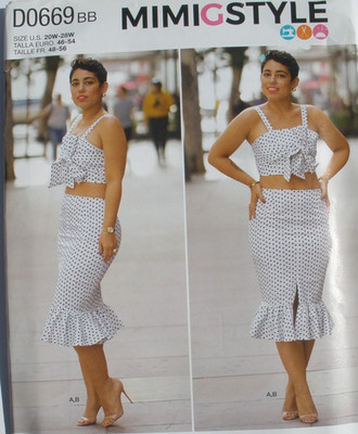 Simplicity 8394/0669 Mimi G Women's Top Skirt Pattern Uncut Size 20W-28W UC