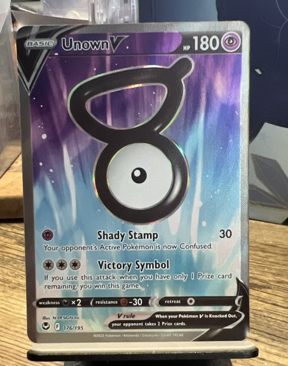 Pokemon TCG Unown V (Full Art) 176/195 Swsh12: Silver Tempest Holo NM