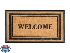A1 Home Collections A1HC Natural Coir and Rubber Door Mat, 30"x48