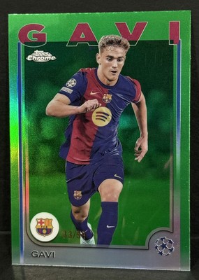 2024-25 Topps Chrome UCC Barcelona Gavi Green Refractor /99 | eBay