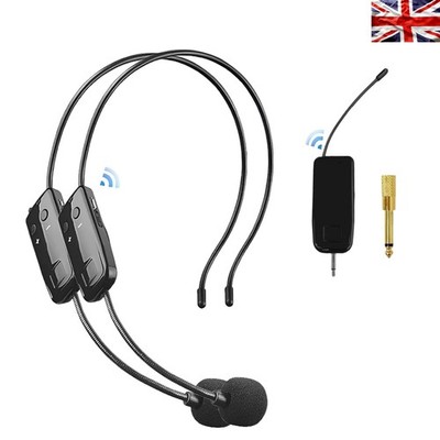 2.4G Dual Wireless Headset Mikrofon - 165ft Übertragung für Pädagogen & Darsteller