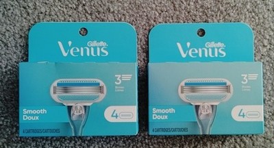 Lot of 2 - Venus Smooth Women's Razor Blade Refills, 4ct per Box, 8 Total