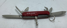 Vintage Sharp 8-Piece Advertising Folding Pocket Knife Multi-Tool
