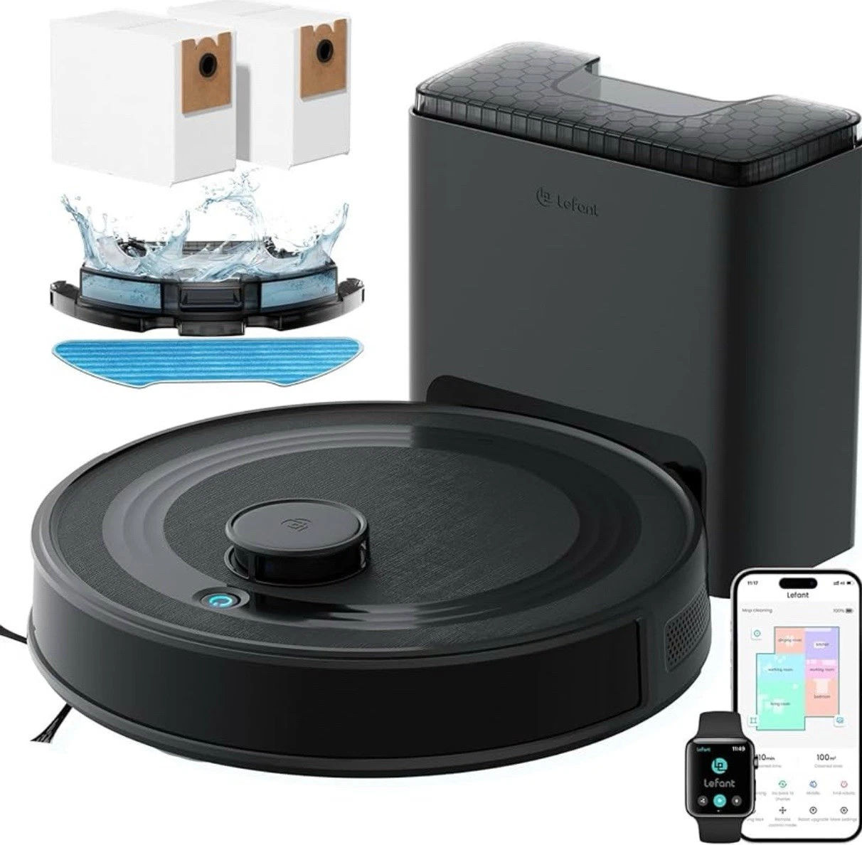 Lefant M2 Plus Robot Vacuum and Mop, 75-Day Self Emptying - 6000Pa Suction
Opens in a new window or