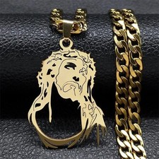 18k Gold Jesus Face Cross Pendant Necklace Men Women Baptism Chain Jewellery