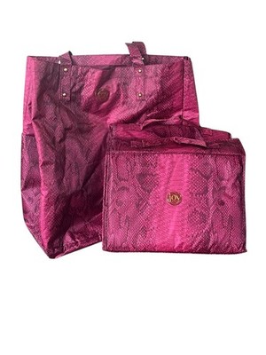 Joy Mangano Organizer Better Beauty Case  RFID Big Shopper Tote-(Burgundy)