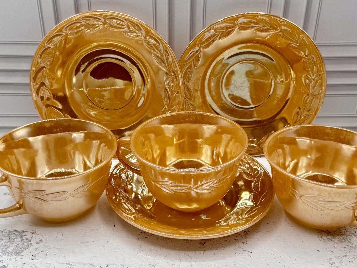 Fire King Peach Luster Cup And Saucer for sale | eBay