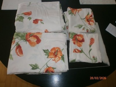 2x Bettwäsche Garnitur Kisssn 76x76 Bezug 128x193 Blumenmuster orange grün