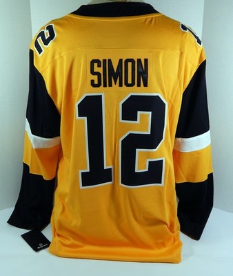 New Mens Pittsburgh Penguins Dominik Simon #12 Authentic Fanatics Gold Jersey XL